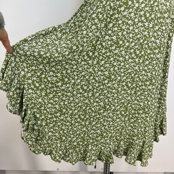 Kivari Gracie Midi Dress Green Rayon Printed Floral - Picture 9 of 14